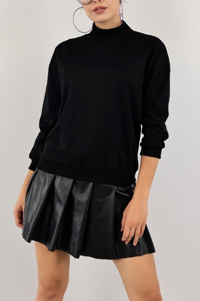 Siyah İki İp Balıkçı Bayan Sweat 127896