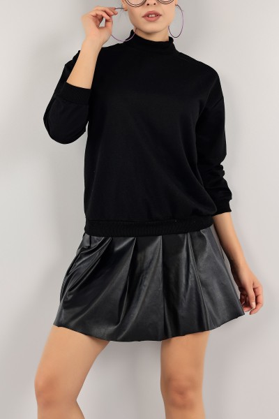 Siyah İki İp Balıkçı Bayan Sweat 127896