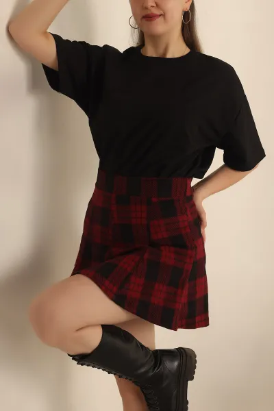 Siyah İki İp Oversize Bayan Tişört 234375