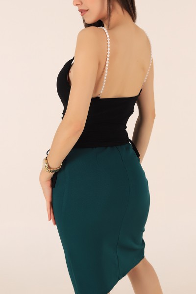 Siyah İnci Askılı Sandy Bluz 173149