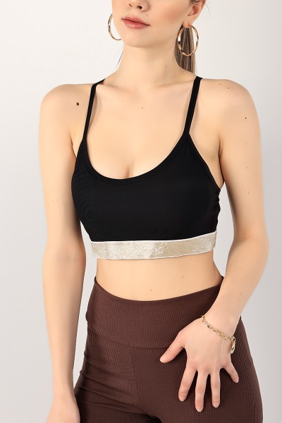 Siyah İp Askılı Kapli Büstiyer 101284