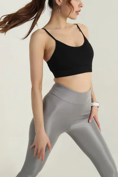 Siyah İp Askılı Pedli Büstiyer 411374