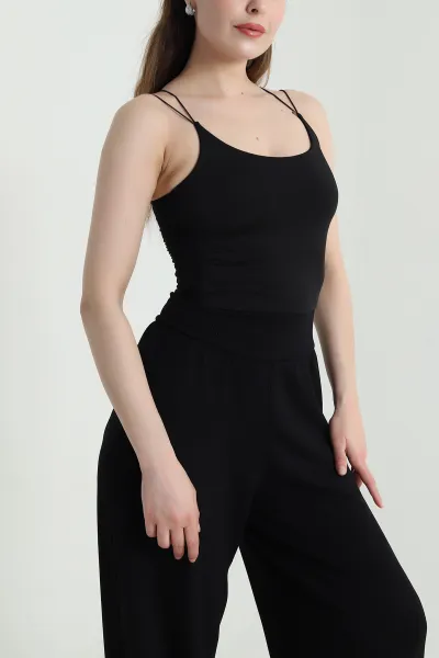 Siyah İp Askılı Sandy Kadın Bluz 465553