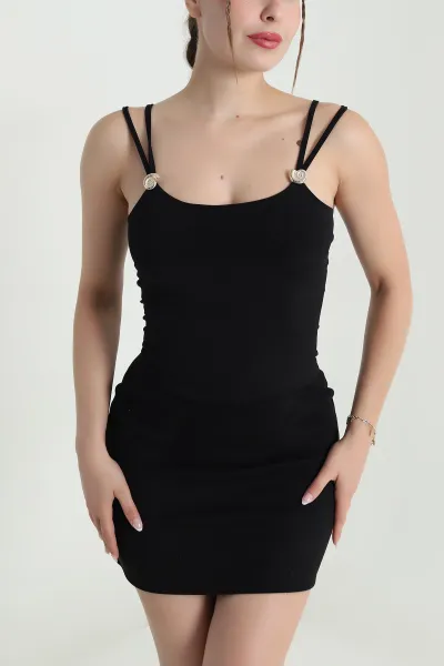 Siyah İp Askılı Sandy Kadın Bluz 476461