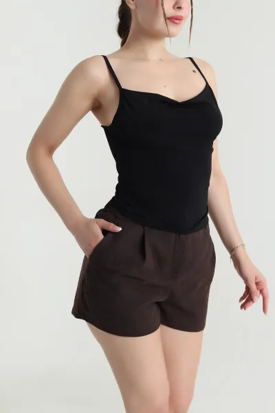 Siyah İp Askılı Sandy Kadın Bluz 476477
