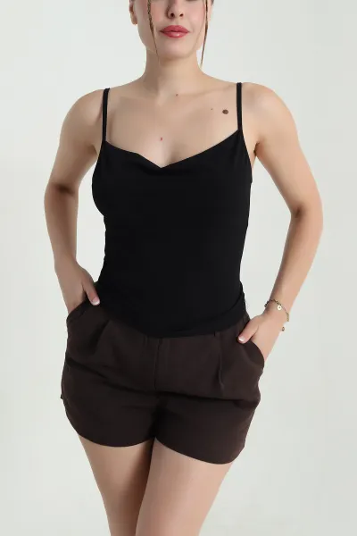 Siyah İp Askılı Sandy Kadın Bluz 476477