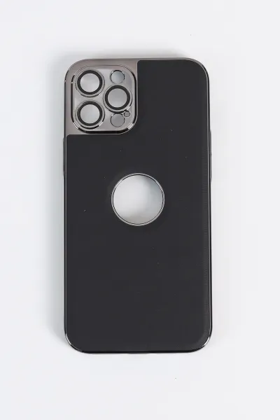Siyah iPhone 12 Pro Max Uyumlu Delux Serisi Kamera Korumalı Deri Desenli Premium Telefon Kılıfı 348537
