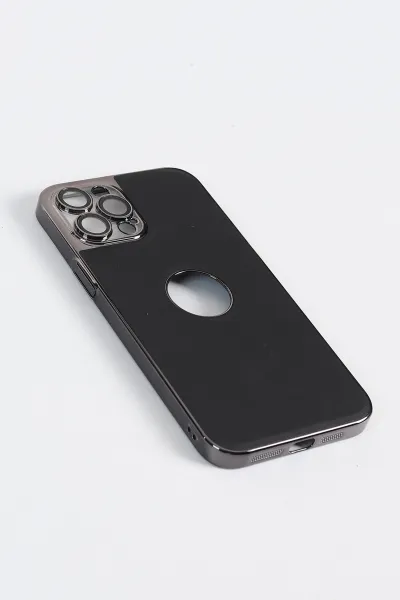 Siyah iPhone 12 Pro Max Uyumlu Delux Serisi Kamera Korumalı Deri Desenli Premium Telefon Kılıfı 348537