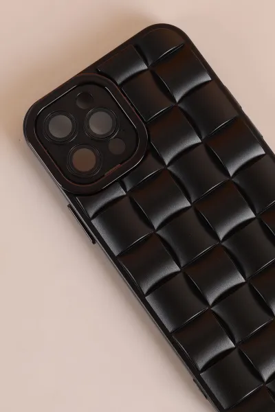 Siyah İPhone 12 Pro Uyumlu Air Serisi Kamera Korumalı 3D Tasarımlı Sert Silikon Telefon Kılıfı 343697