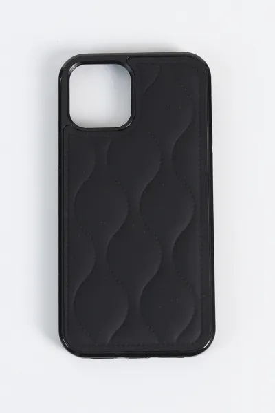 siyah-iphone-12-pro-uyumlu-pie-serisi-luks-dikis-desenli-telefon-kilifi-348370