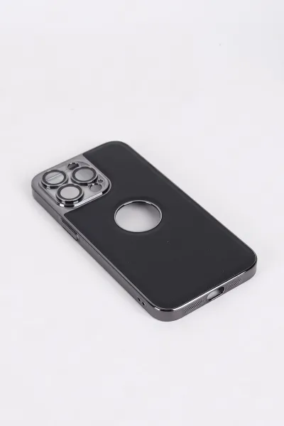 Siyah iPhone 13 Pro Uyumlu Delux Serisi Kamera Korumalı Deri Desenli Premium Telefon Kılıfı 348561