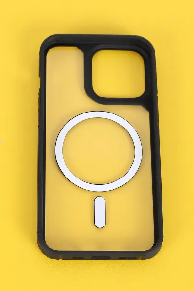 Siyah İphone 13 Pro Uyumlu Sky Magsafe Serisi Sert Silikon Telefon Kılıfı 404125