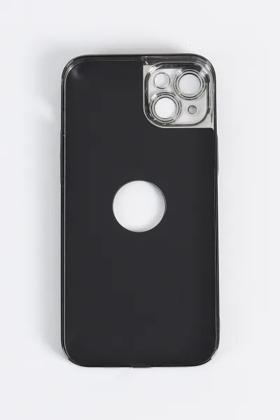 Siyah iPhone 14 Plus Uyumlu Delux Serisi Kamera Korumalı Deri Desenli Premium Telefon Kılıfı 348602