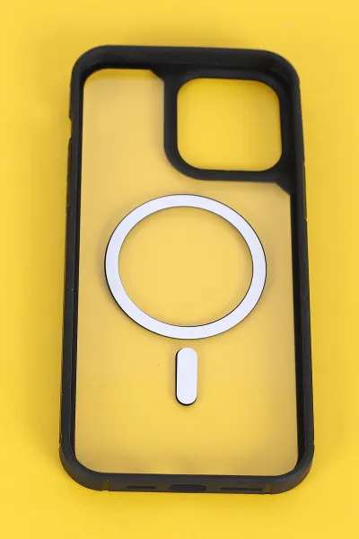 Siyah İphone 14 Pro Max Uyumlu Sky Magsafe Serisi Sert Silikon Telefon Kılıfı 404142