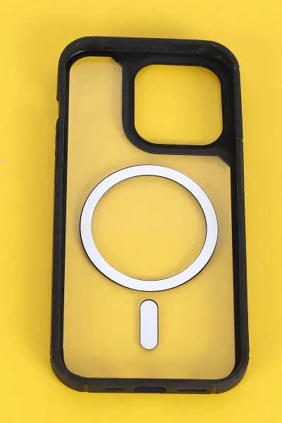 Siyah İphone 14 Pro Uyumlu Sky Magsafe Serisi Sert Silikon Telefon Kılıfı 404137