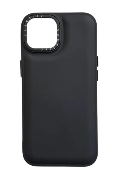 Siyah iPhone 15 Pro Uyumlu Kabarcık Serisi Zarif Şık Tasarım Slikon Telefon Kılıfı 343439