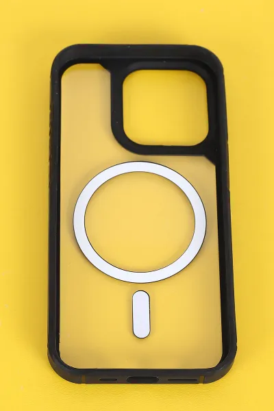 Siyah İphone 15 Pro Uyumlu Sky Magsafe Serisi Sert Silikon Telefon Kılıfı 404151