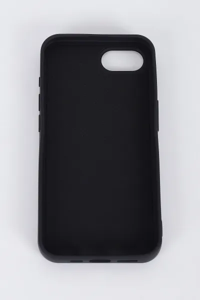 Siyah İPhone SE4 16E Uyumlu Taş Detaylı Glare Serisi Sert Slikon Telefon Kılıfı 396949