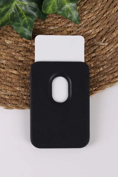 Siyah Iphone Uyumlu Diamond Wallet Case - Taşlı Magsafe Kartlık - Telefon Kartlığı 431865