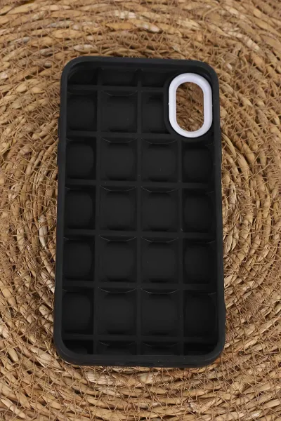 Siyah İPhone XR Uyumlu Karme Serisi Sert Silikon Telefon Kılıfı 404019
