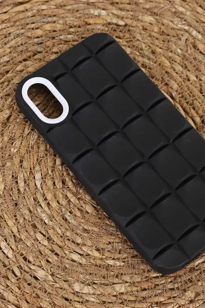 Siyah İPhone XR Uyumlu Karme Serisi Sert Silikon Telefon Kılıfı 404019