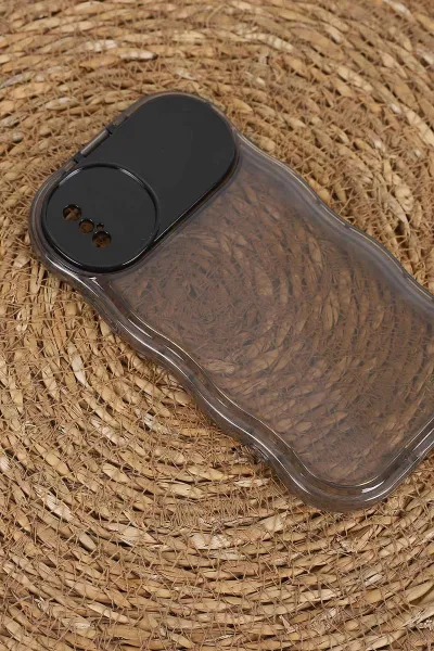 Siyah İphone XS Uyumlu Light Şeffaf Yumuşak Ayna Özellikli Telefon Kılıfı 404026