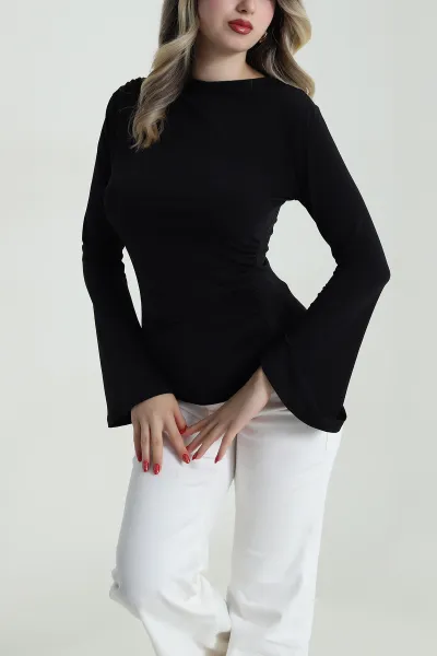 Siyah İspanyol Kol Sandy Kadın Bluz 484891