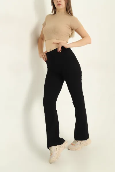 Siyah İspanyol Paça Örme Alt 329566