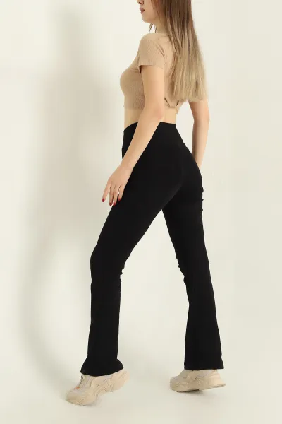 Siyah İspanyol Paça Örme Alt 329566