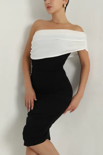 Siyah İthal Crep Kadın Abiye 384049
