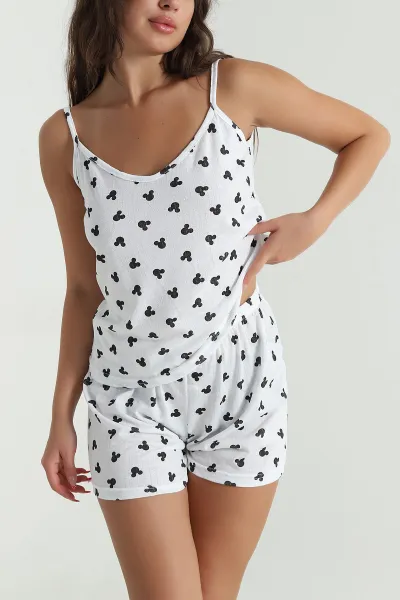 Siyah Jakarlı Desenli Kadın Pijama Takımı 476179