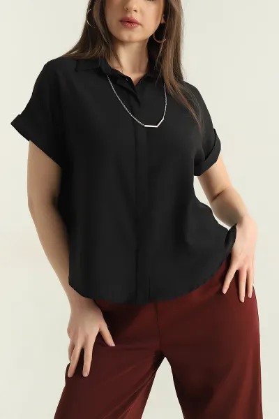 siyah-jessica-kadin-kisa-kol-gomlek-361166