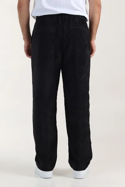 Siyah Kadife Kumaş Baggy Erkek Pantolon 409151