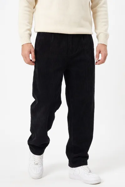 Siyah Kadife Kumaş Baggy Erkek Pantolon 491684