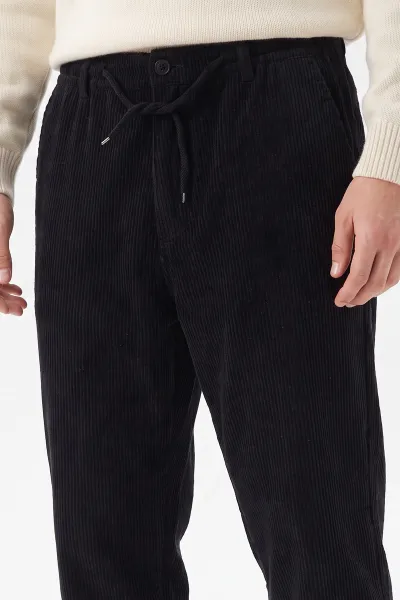 Siyah Kadife Kumaş Baggy Erkek Pantolon 491684