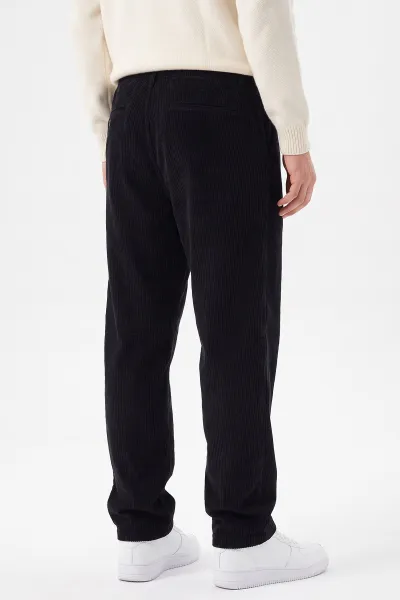 Siyah Kadife Kumaş Baggy Erkek Pantolon 491684