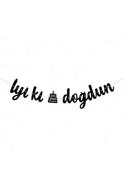 Siyah Kaligrafi Banner İyi Ki Doğdun Yazısı 298513