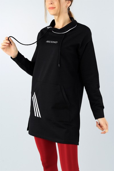 Siyah Kanguru Cepli Tunik 43728