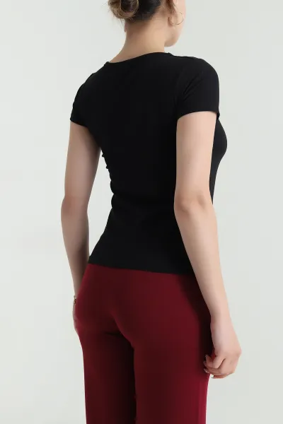 Siyah Kare Yaka Kadın Body 478365