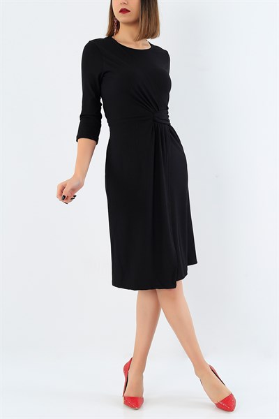 Siyah Kaşkorse Tasarım Elbise 30522