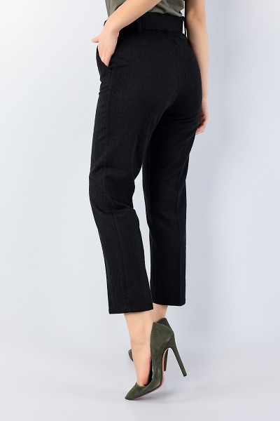 Siyah Kemerli Bayan Kaşmir Pantolon 75697