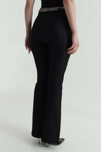 Siyah Kemerli Massimo Kadın Pantolon 485983