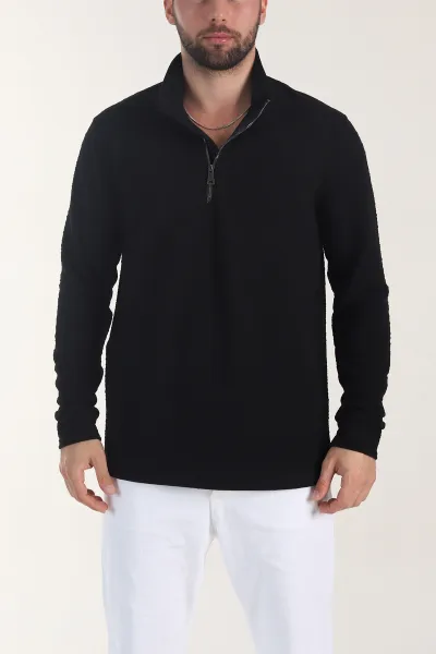 siyah-kirinkil-kumas-yarim-fermuarli-erkek-sweatshirt-406823