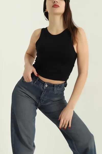 Siyah Kolsuz Likralı Crop 335298