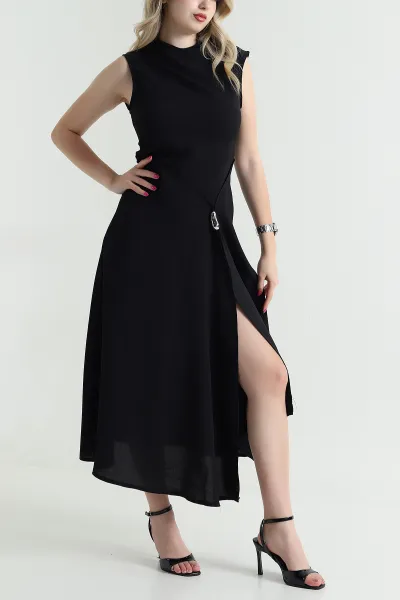 Siyah Kolsuz Linda Kadın Elbise 463247