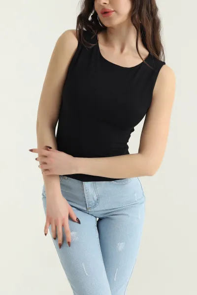 Siyah Kolsuz Oysho Kadın Bluz 432350
