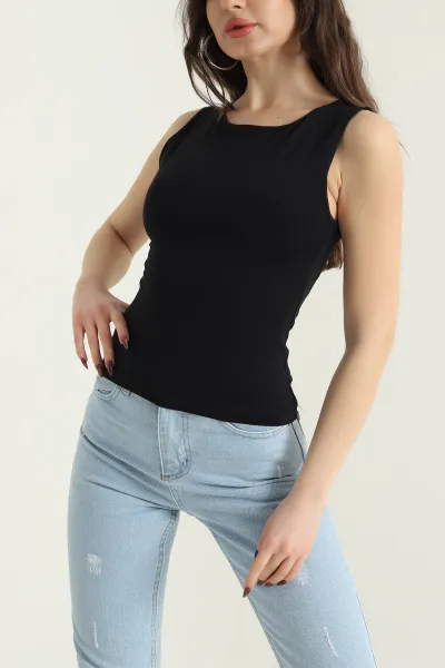 Siyah Kolsuz Oysho Kadın Bluz 432350