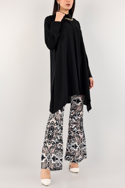 Siyah Kolyeli Aerobin Kumaş Tunik 109422