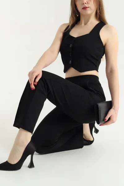 siyah-krep-yelek-pantolon-bayan-ikili-takim-337972