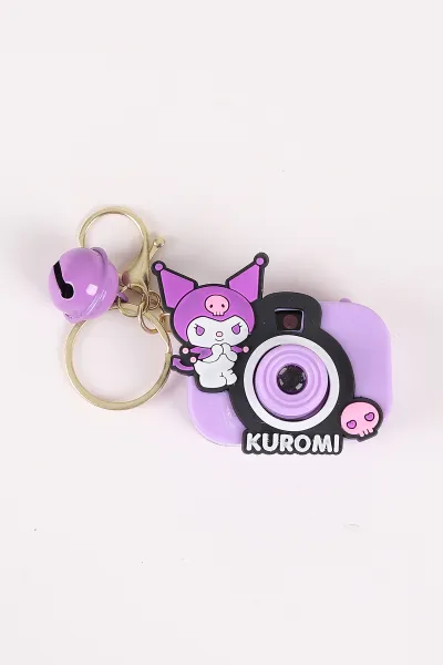 Siyah Kuromi Figürlü Oyuncak Projeksiyonlu Fotoğraf Makinesi Anahtarlık ve Çanta Süsü 473927